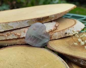 Fluorite heart gemstone worry stone