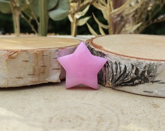 Jade pink star gemstone palm stone