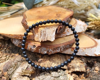 Shungite bracelet 4 mm beads gemstone bracelet Shungite