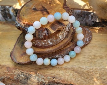Morganite Bracelet Morganite Gemstone Bracelet 8 mm Beads