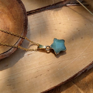 Aventurine Star Necklace Gemstone Gold Gemstone Necklace