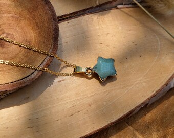 Aventurine Star Necklace Gemstone Gold Gemstone Necklace