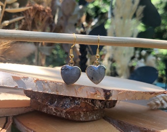 Earrings Labradorite Hearts Heart Earrings Gold Gemstone Earrings