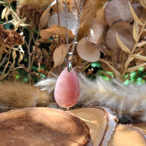 Strawberry Quartz Drop Necklace Silver Gemstone Gemstone Necklace