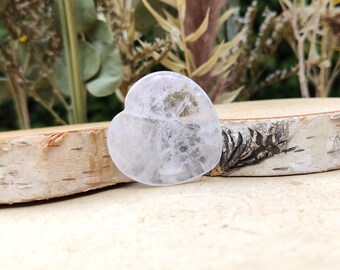 Rock Crystal Worry Stone Heart Gemstone Talisman