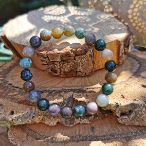 Agate bracelet 8 mm beads gemstone bracelet
