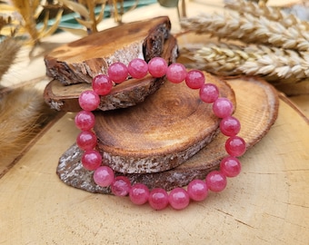 Strawberry quartz bracelet 8 mm beads