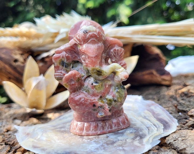 Featured listing image: Tourmaline Ganesha figurine colorful tourmaline Lord Ganesha statue