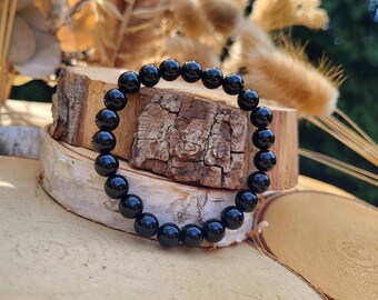 Onyx Bracelet 8 mm Beads Black Gemstone Bracelet