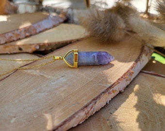 Gemstone Fluorite Necklace Gold Fluorite Prong Gold Necklace