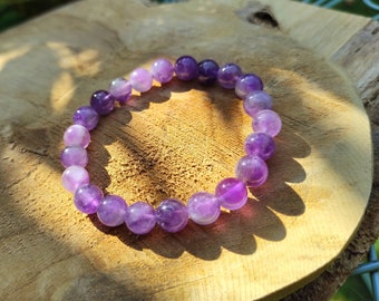 Amethyst Bracelet 8 mm Pearl Gemstone Bracelet