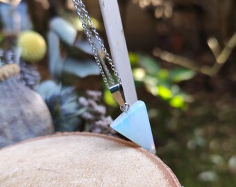 Moonstone Necklace Triangle Silver Gemstone Necklace