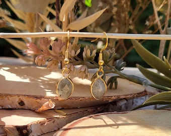 Labradorite drop earrings labradorite earrings gold gemstone earrings small drops