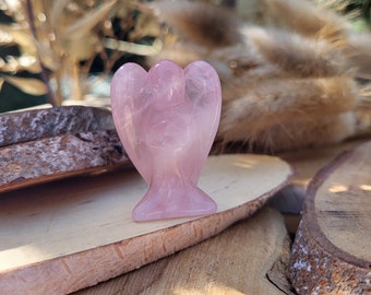 Rose quartz angel crystal gemstone hand flatterer