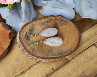 Earrings Rock Crystal Drop Earrings Silver Gemstone Earrings