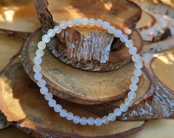 Moonstone bracelet 4 mm faceted gemstone bracelet