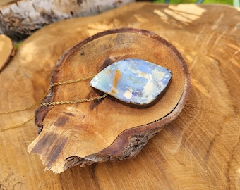 Boulder Opal Unique Gemstone Necklace Gold Gemstone Opal