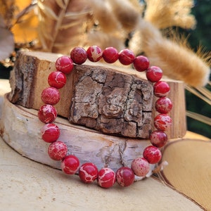 Jasper red Imperial Jasper Bracelet 8 mm Pearl Gemstone Bracelet
