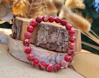 Jasper red Imperial Jasper Bracelet 8 mm Pearl Gemstone Bracelet