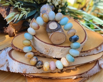 Amazonite Bracelet Unique Amazonite Rondelle Gemstone Bracelet