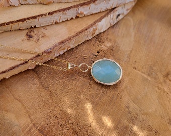 Aventurine Necklace Gold Gemstone Necklace