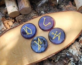 Archangel Symbols Stones Set Amethyst Gabriel Uriel Michael Raphael