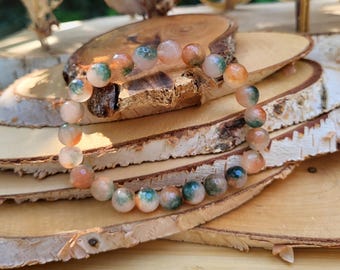 Jade bracelet 8 mm beads faceted gemstone bracelet