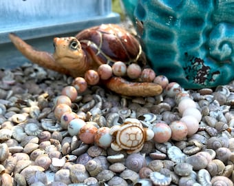 Turtle bracelet jasper jade 8 mm beads