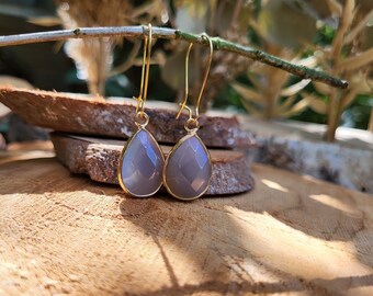 Agate Earrings Gold Drops