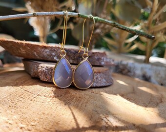 Agate earrings gold drops