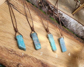Amazonite Necklace Gemstone Necklace Band Brown Crystal Necklace Gemstone Jewelry