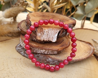 Jade red bracelet 6 mm