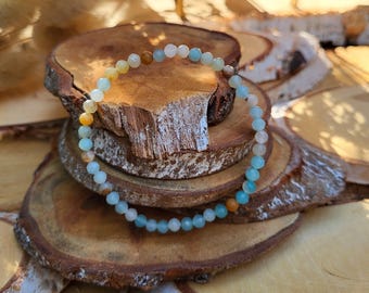 Amazonite bracelet 4 mm faceted gemstone bracelet
