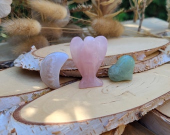 Children's room stone set fluorite heart rose quartz angel cherry blossom agate moon