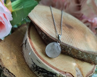 Gemstone rock crystal necklace silver