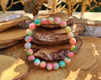 Jade Bracelet 8 mm Beads Faceted Gemstone Bracelet
