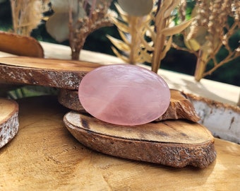 Rose quartz palm stone pocket stone worry stone gemstone hand flatterer