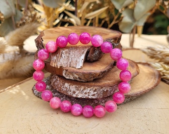 Jade pink bracelet 8 mm beads gemstone bracelet gemstone