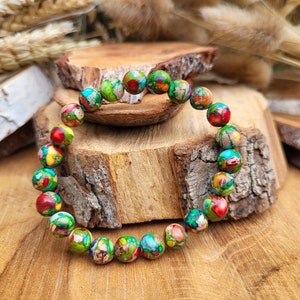 Pulsera de Jaspe Arco Iris Jaspe Imperial Mindfulness Cuentas de 8mm
