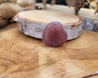 Strawberry Quartz Worry Stone Heart Gemstone Hand Flatterer