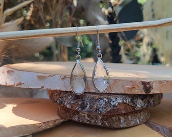 Earrings rock crystal earrings silver drop gemstone earrings clear rock crystal