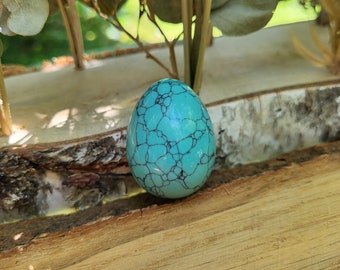 Turquoise Egg 30 x 40 mm Gemstone Hand Flatterer Point Yoga Chakra Reiki