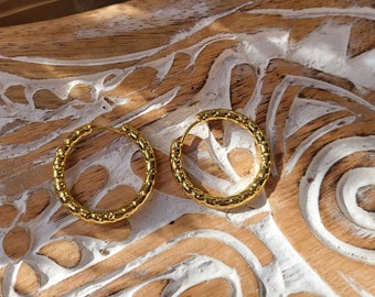 Golden Hoop Earrings 25 mm Earrings Gold Earrings Hoop Gold Plated