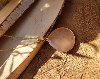 Jade Necklace Light Peach Gold Gemstone Necklace