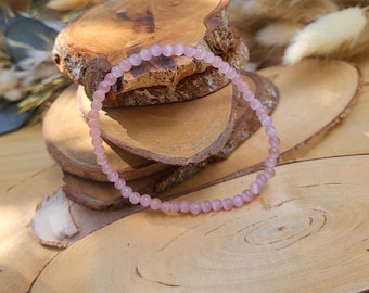 Cat eye bracelet 4 mm beads pink gemstone bracelet