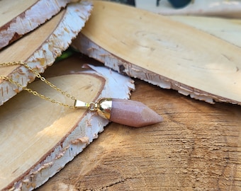 Sunstone Necklace Gold Gemstone Necklace Gold Plated