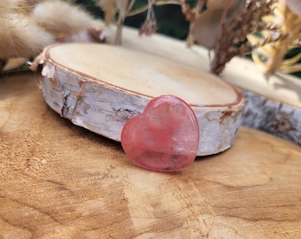 Cherry Quartz Worry Stone Heart Gemstone Talisman
