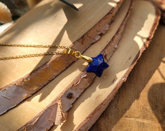 Lapis lazuli star necklace gemstone gold lapis lazuli gemstone necklace