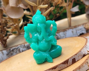 Ganesha Figure Light Green Lord Ganesha Statue Luck Wealth Prosperity