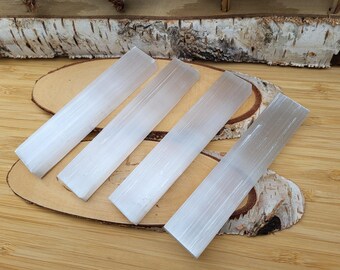 Selenite rod, palm stone, raw selenite rod, raw stone